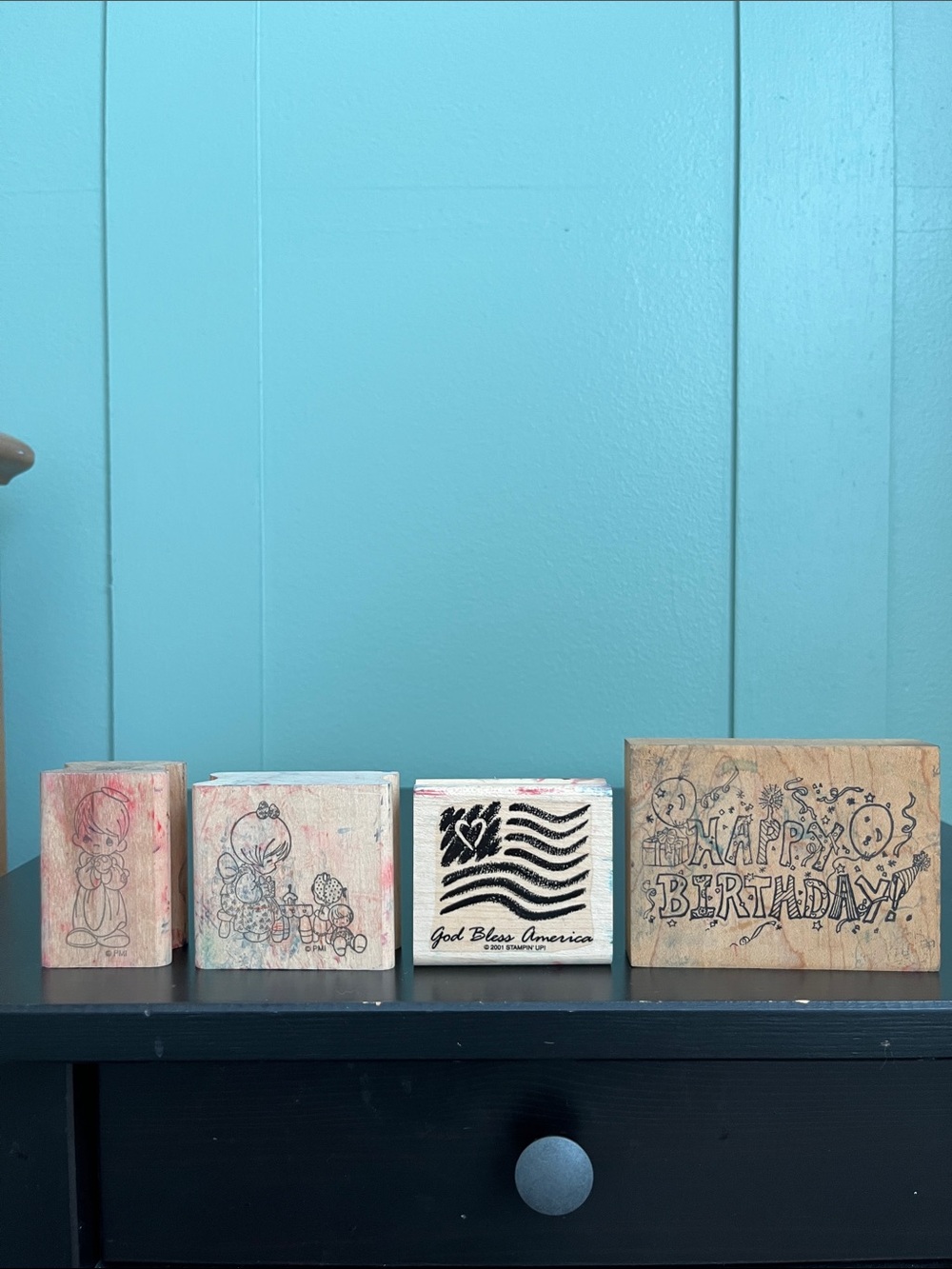 4 Wooden Stamps